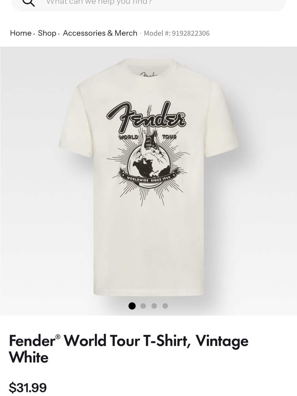 Fender Guitars Tee Official Merch